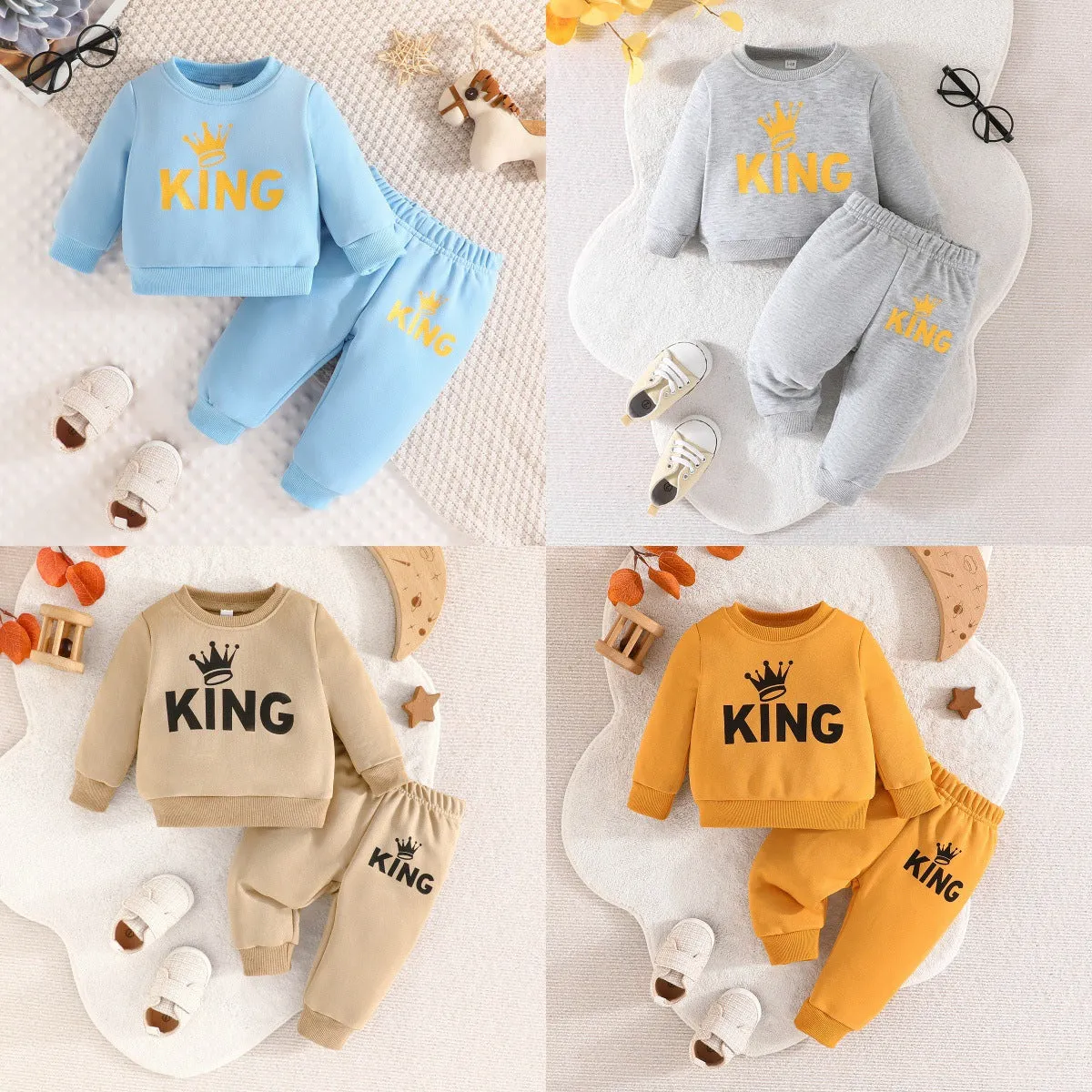 2 Pieces Set Baby Boys Letters Tops And Pants Wholesale 240111147