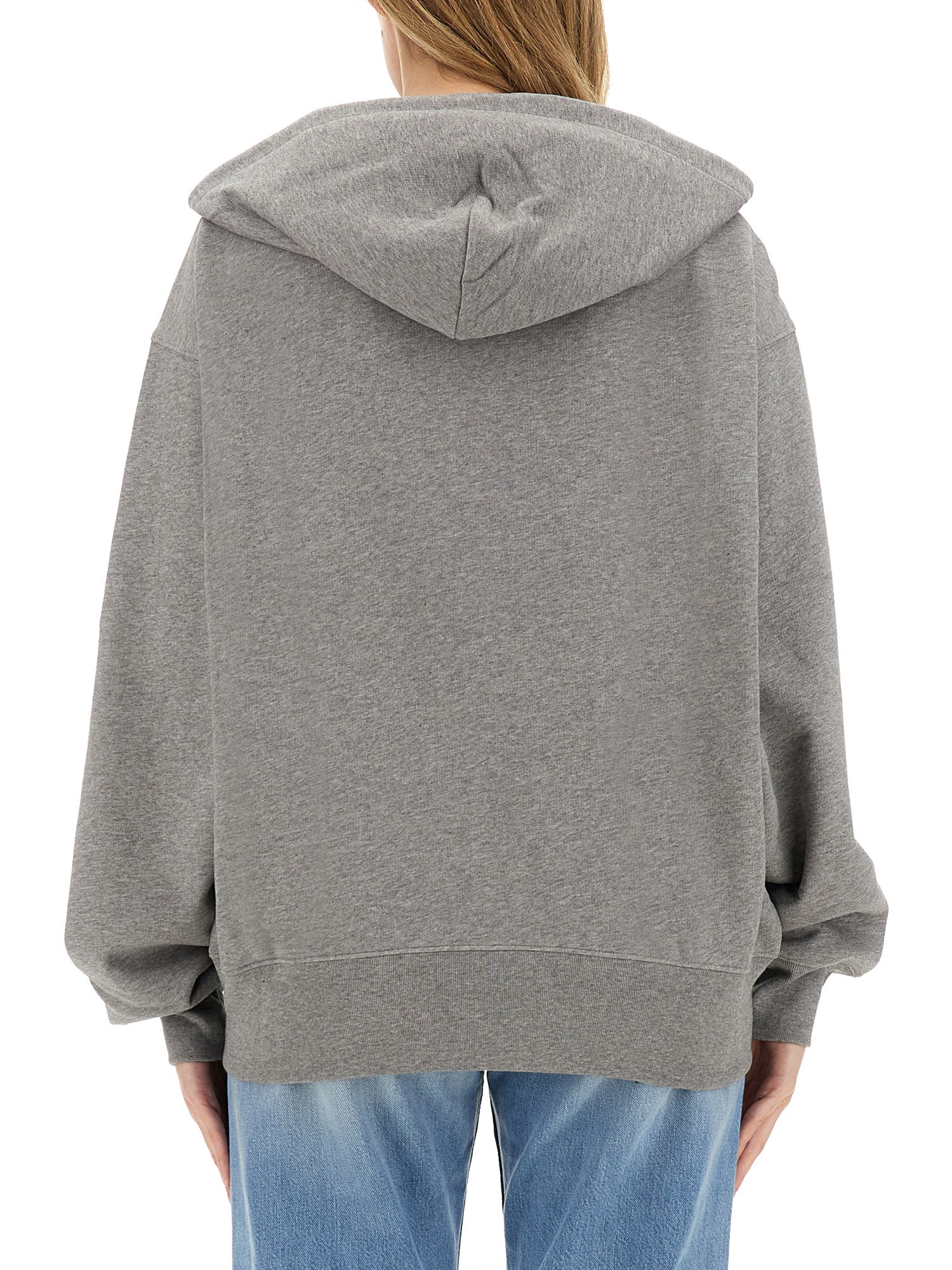 ACNE STUDIOS    ZIPPERED SWEATSHIRT WITH FACE PATCH