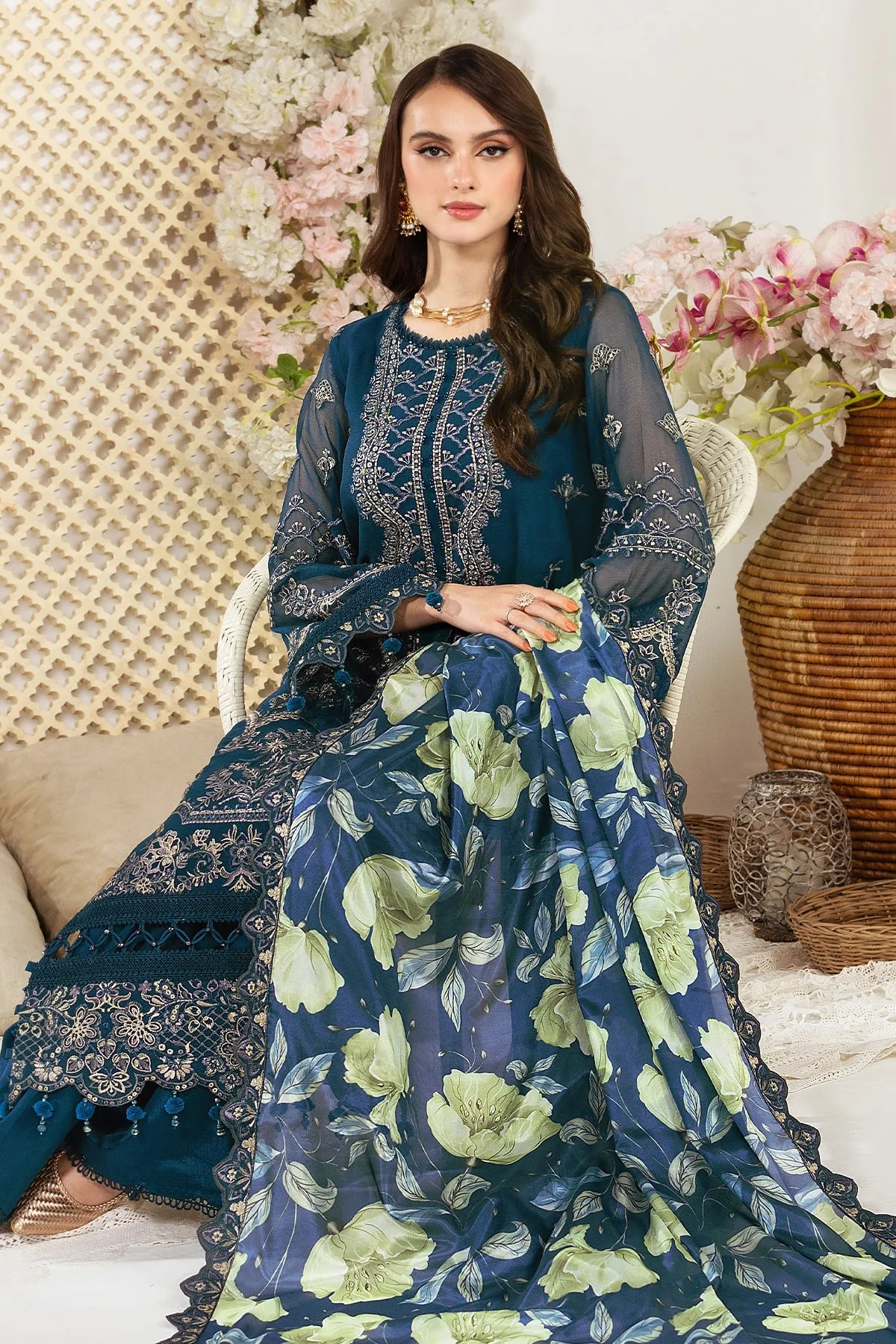 Alizeh Fashion Dhaagay Luxury Chiffon Unstitched 3 Piece Suit 08-ZAIR