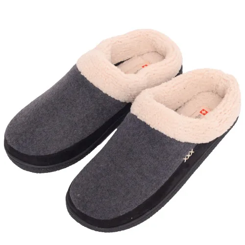 Alpine Swiss Paul Mens Memory Foam Fleece Clog Slippers House Shoes