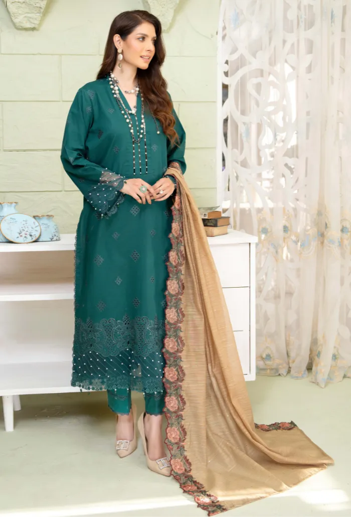 Baad e Baharan by Humdum Embroidered Lawn Unstitched 3Pc Suit D-07