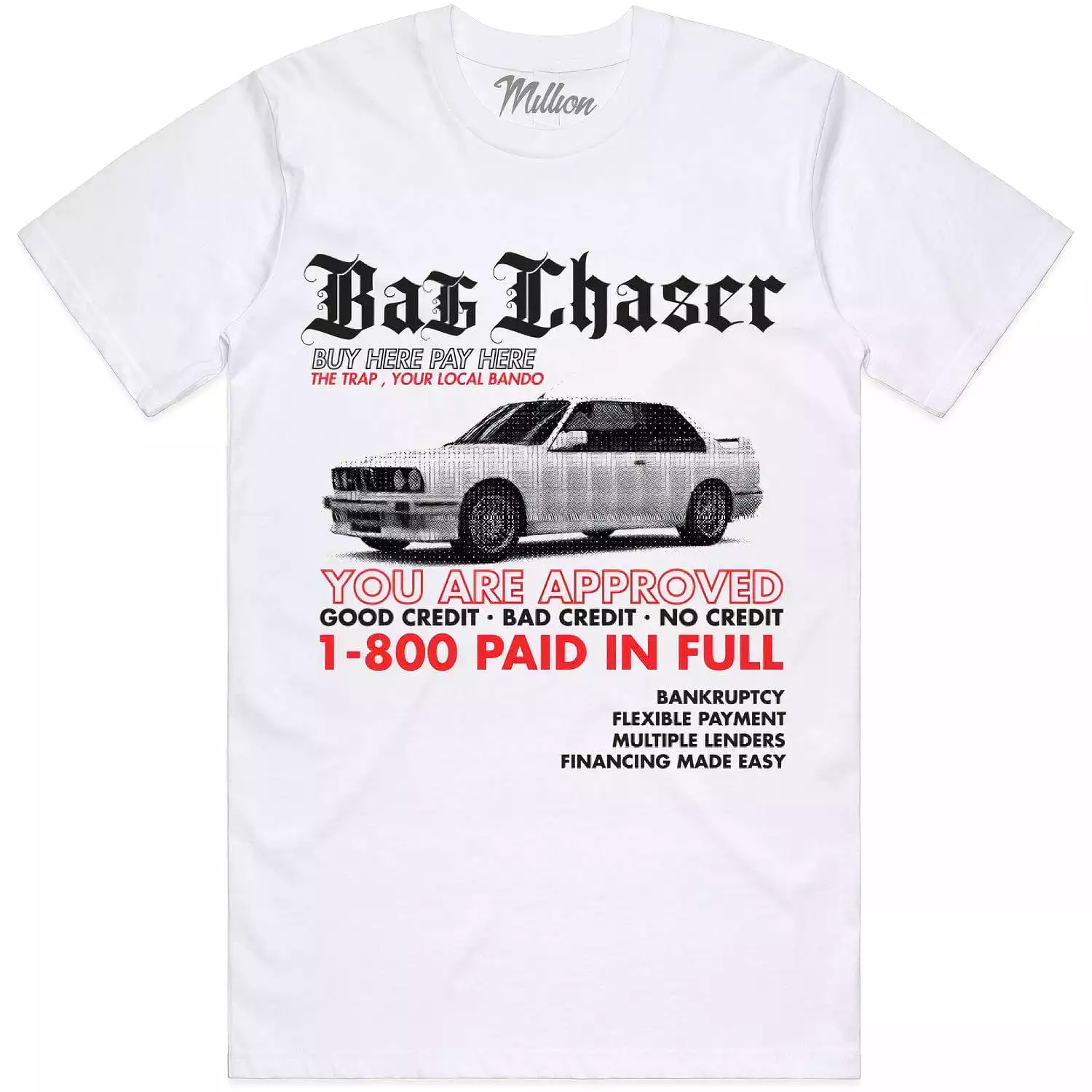 BAG CHASER (Red) : White Sneaker Tees Shirt