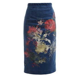 BETSY EMBROIDERED DENIM SKIRT