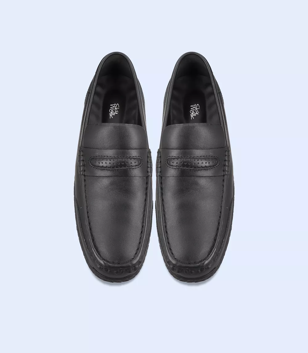 BM5233-BLACK-Men Driving Moccasins