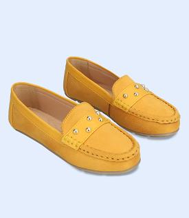 BW8884-MUSTARD-Women Comfort Moccasins