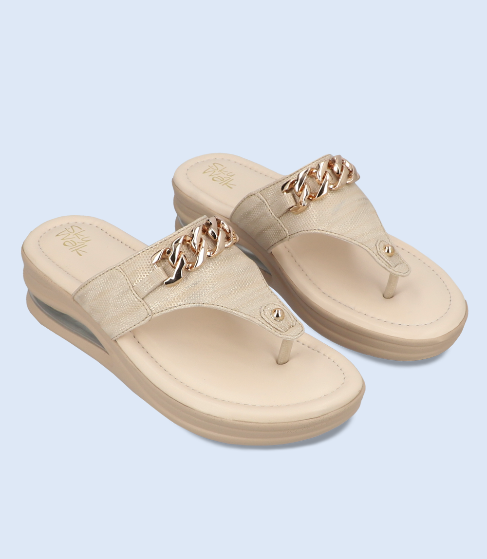 BW9752-BEIGE-Women Comfort Chappal