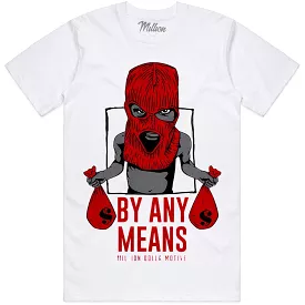 BY ANY MEANS (Red) : White Sneaker Tees Shirt