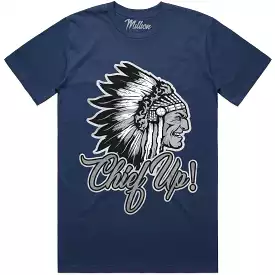 CHIEF UP : Navy Blue Sneaker Tees Shirt