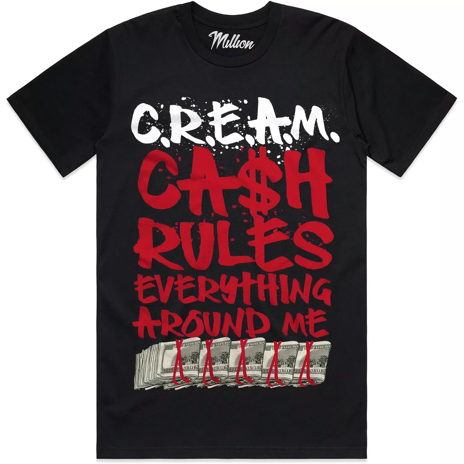 CREAM (Red) : Black Sneaker Tees Shirt