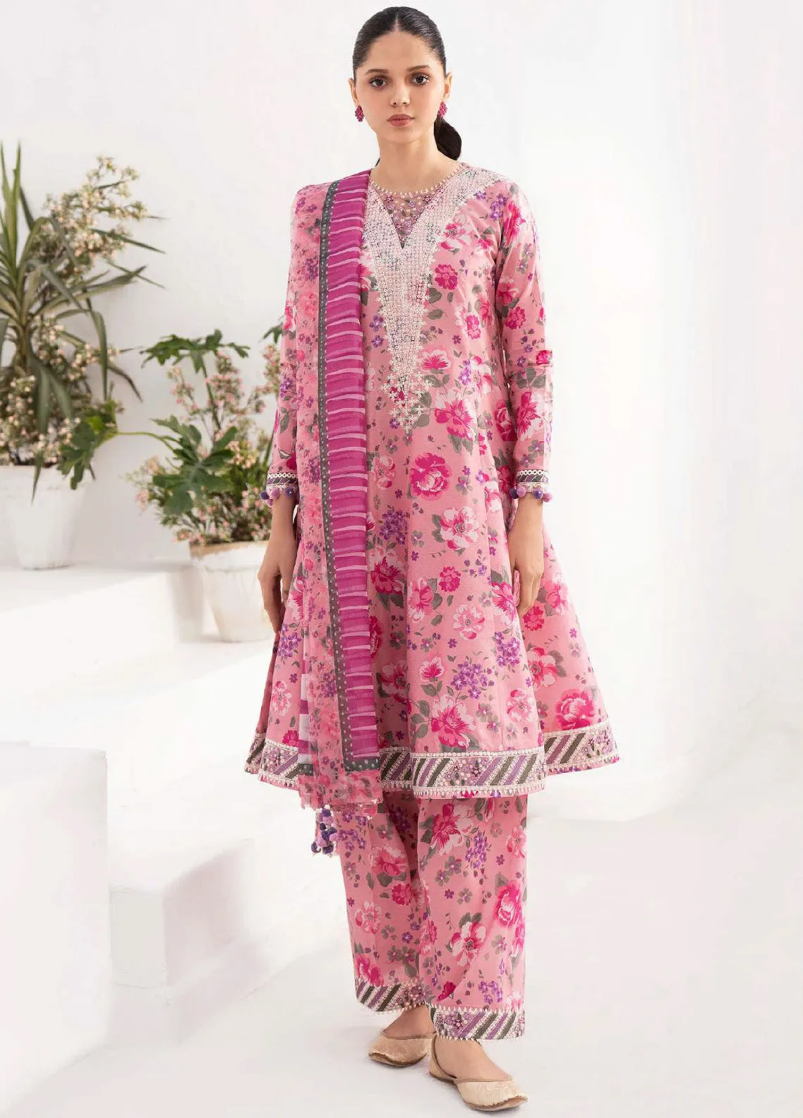 Delia By Jazmin Embroidered Lawn Unstitched 3 Piece Suit - JZ24DL 07