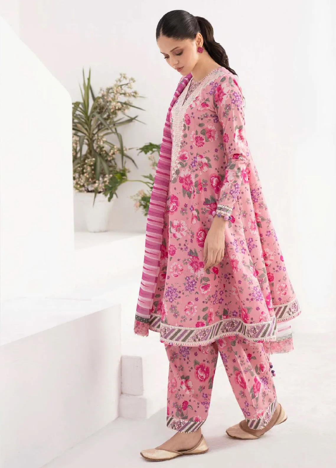 Delia By Jazmin Embroidered Lawn Unstitched 3 Piece Suit - JZ24DL 07