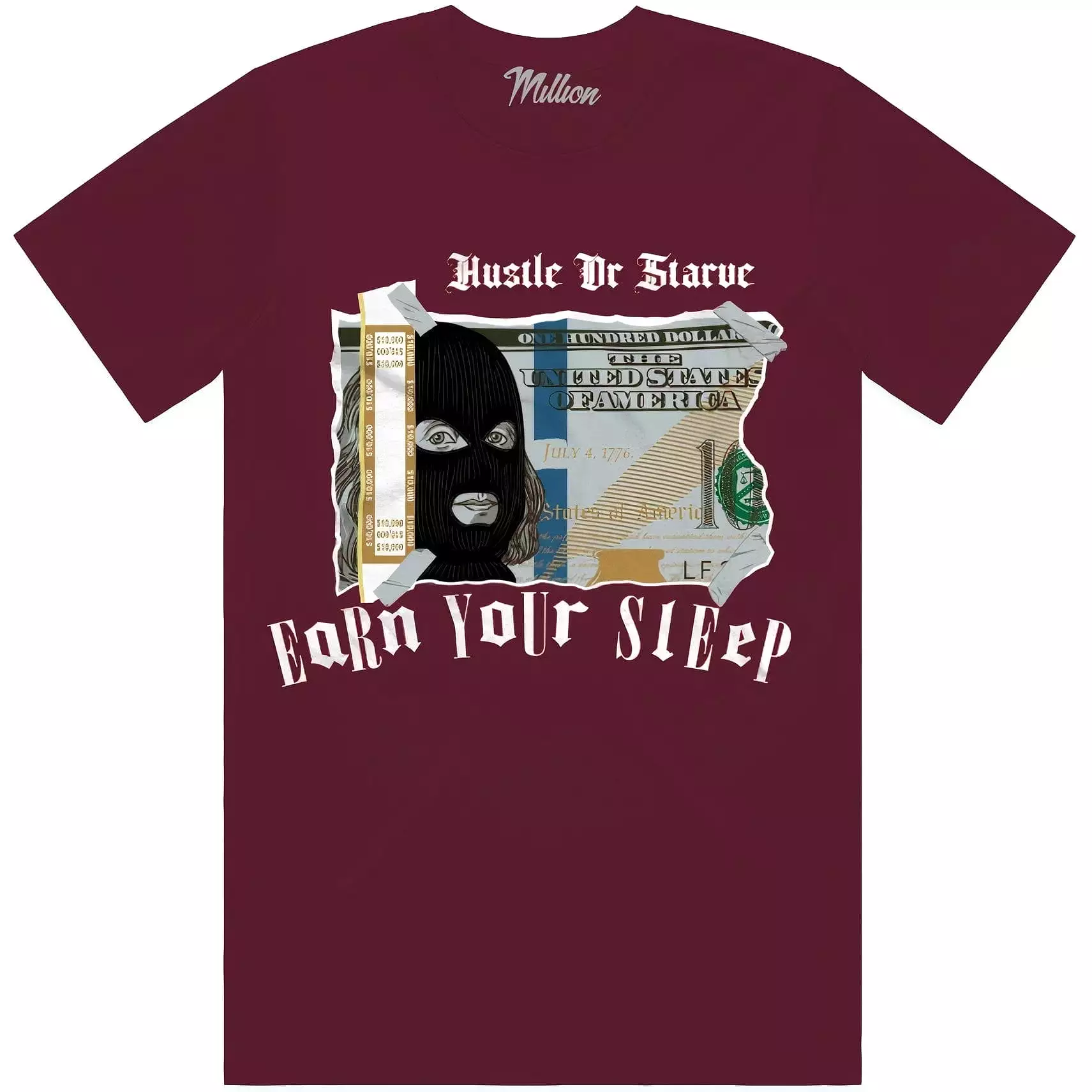 EARN YOUR SLEEP : Maroon Sneaker Tees Shirt