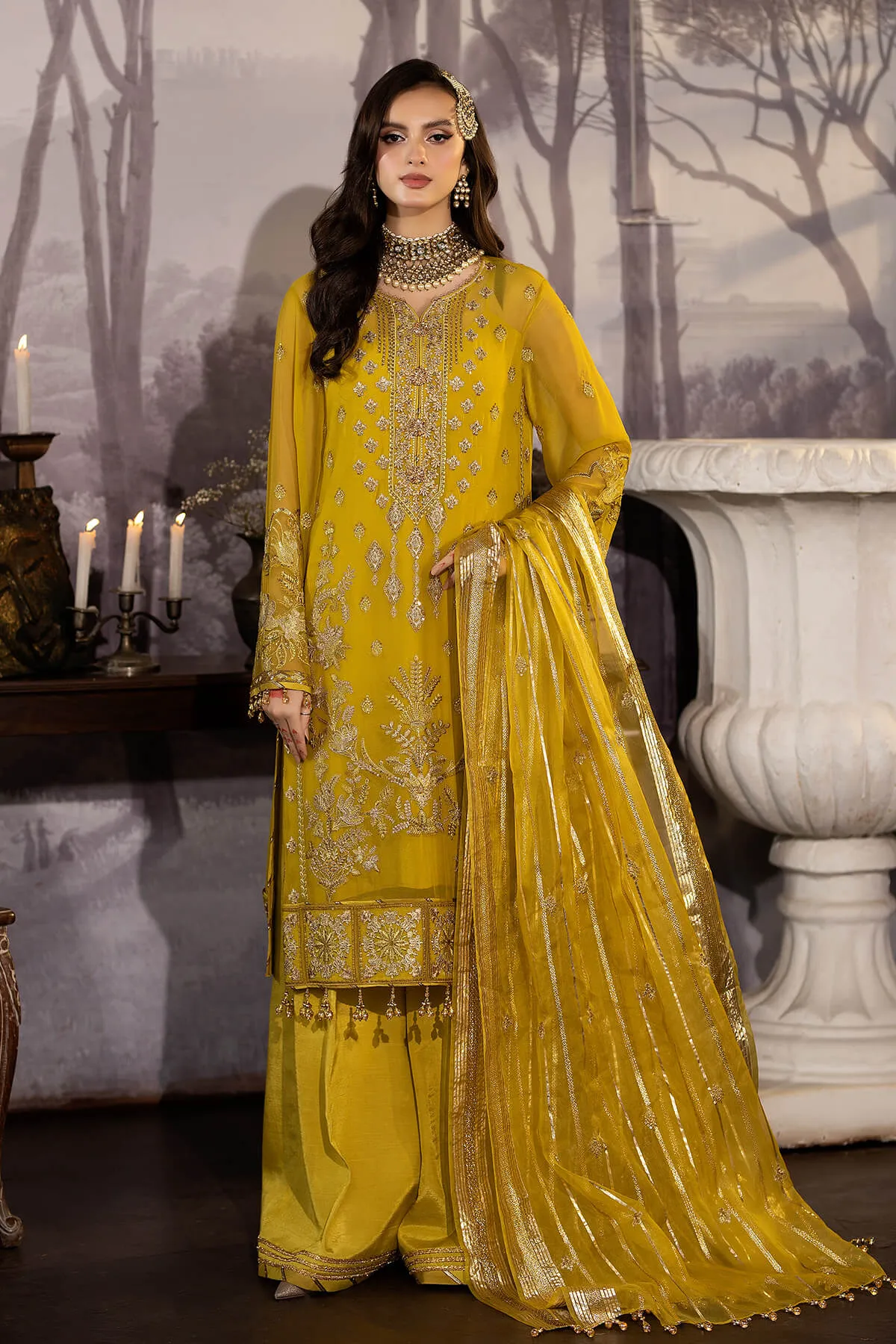 Enliven Majestic by Imrozia Premium Unstitched Chiffon 3Pc Suit M-61 Isabella