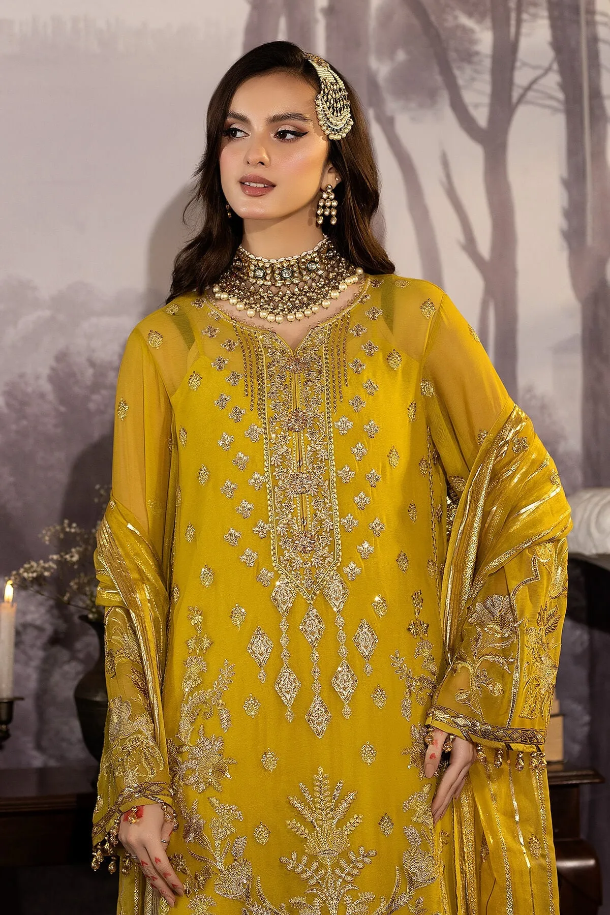 Enliven Majestic by Imrozia Premium Unstitched Chiffon 3Pc Suit M-61 Isabella