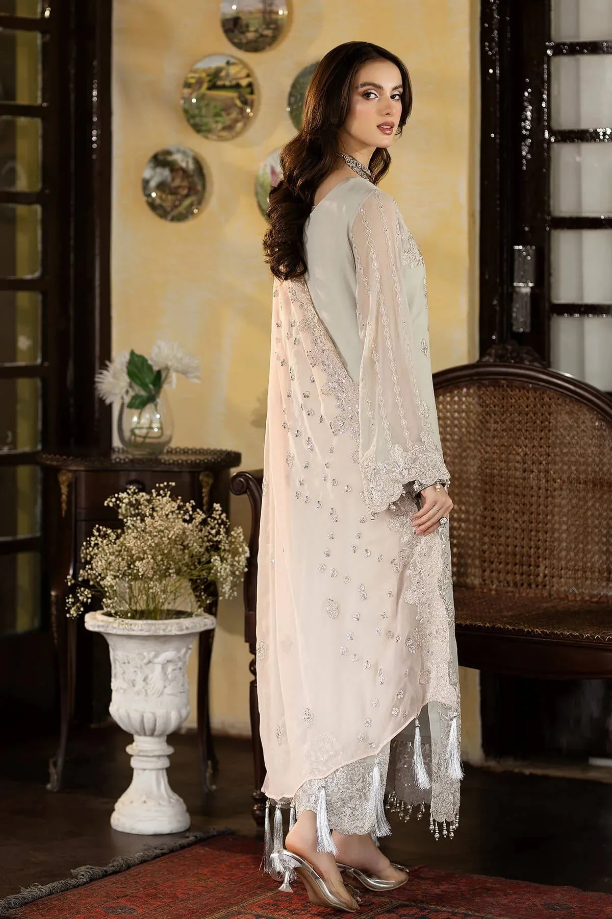 Enliven Majestic by Imrozia Premium Unstitched Chiffon 3Pc Suit M-63 Gabriella