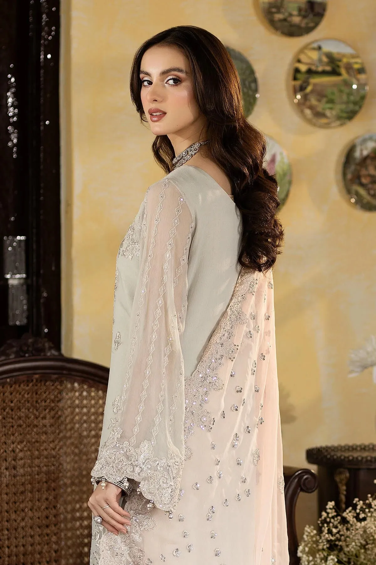 Enliven Majestic by Imrozia Premium Unstitched Chiffon 3Pc Suit M-63 Gabriella