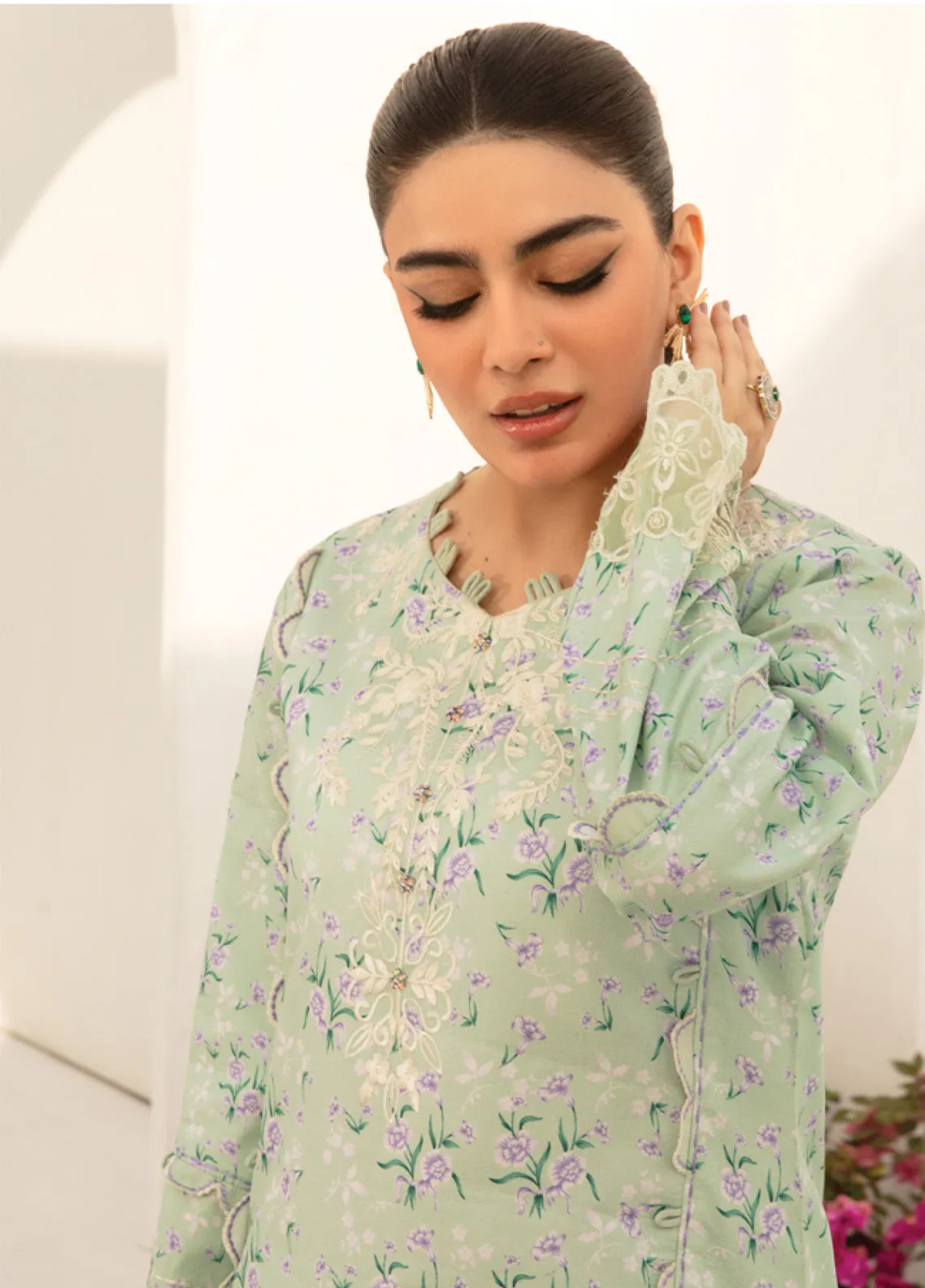 Florance By Rang Rasiya Embroidered Premium Lawn 3 Piece Unstitched Suit RR24FEL D04 DAHLIA