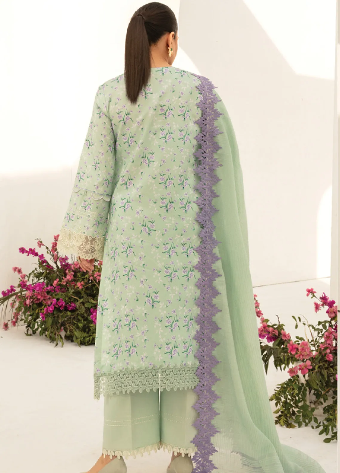 Florance By Rang Rasiya Embroidered Premium Lawn 3 Piece Unstitched Suit RR24FEL D04 DAHLIA