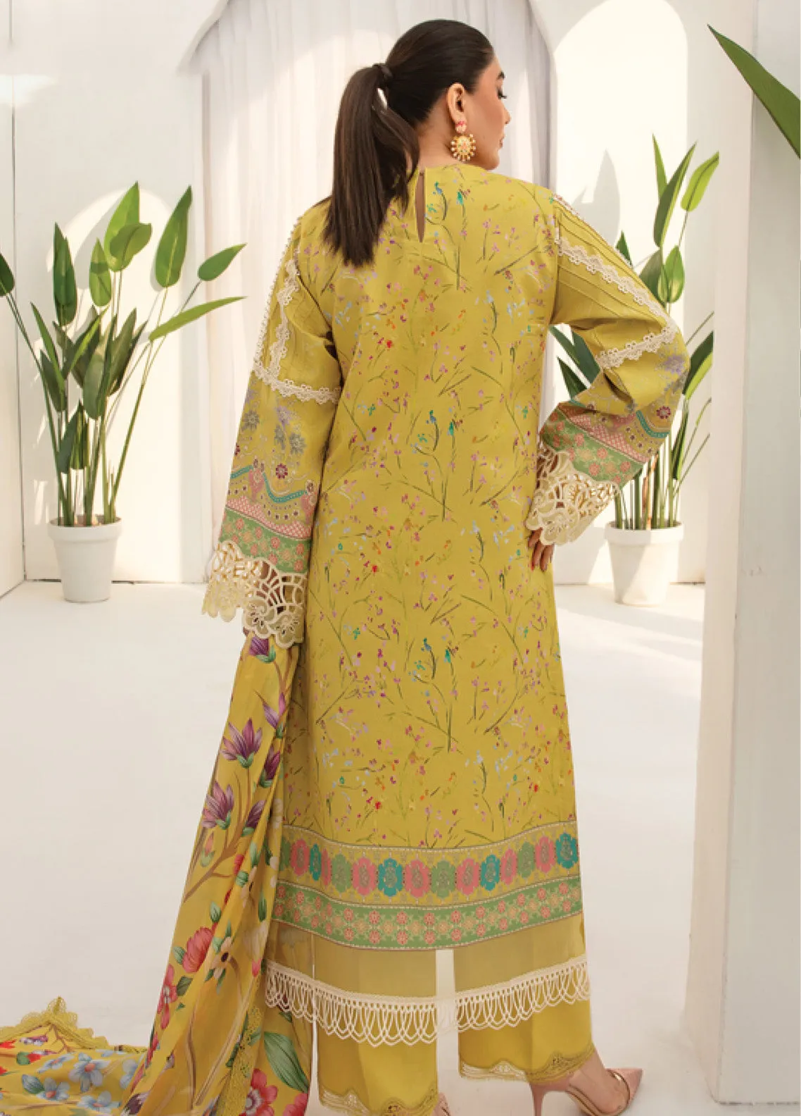 Florance By Rang Rasiya Embroidered Premium Lawn 3 Piece Unstitched Suit RR24FEL D06 SUNSHINE