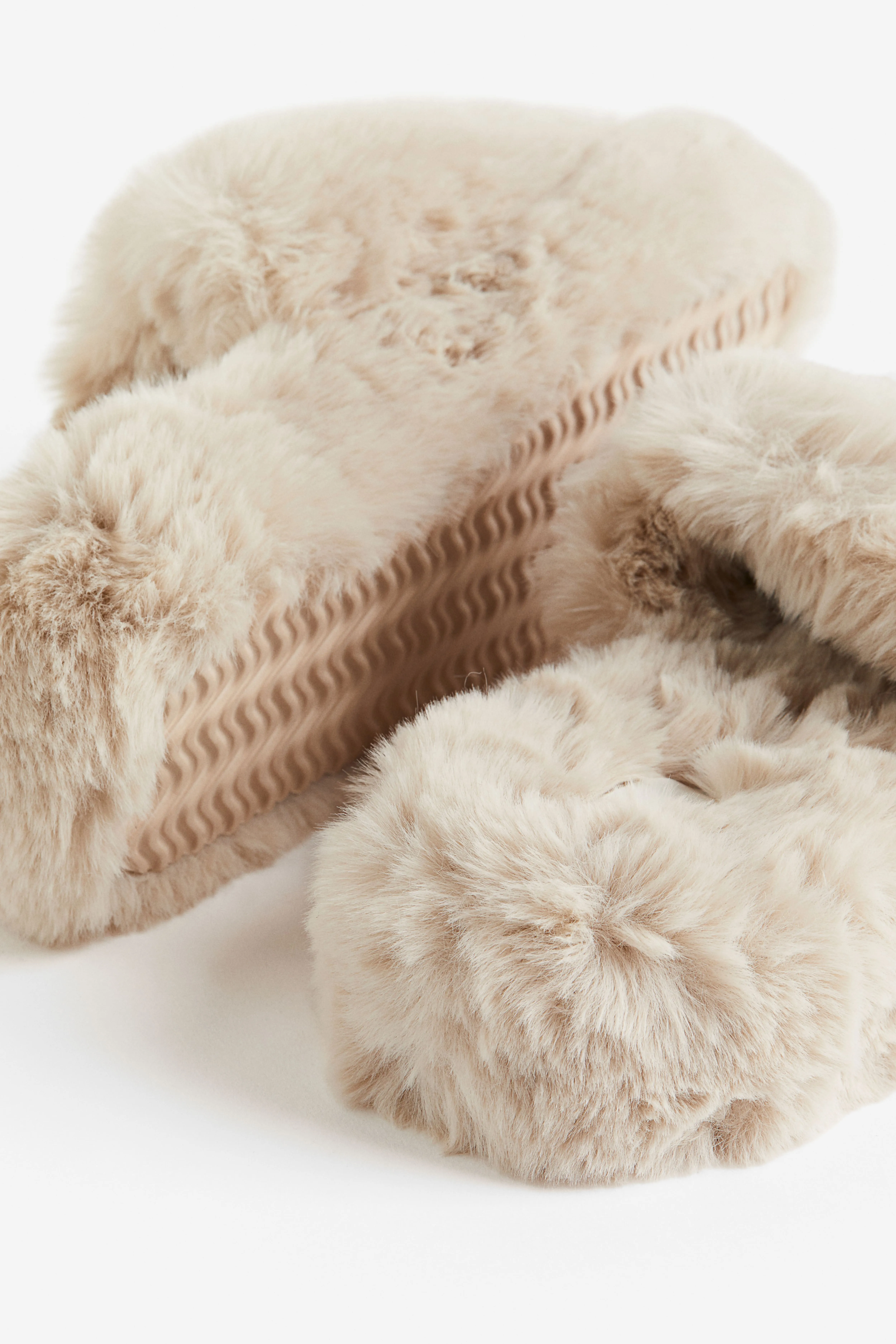 Fluffy slippers - Light beige - Ladies | H&M GB