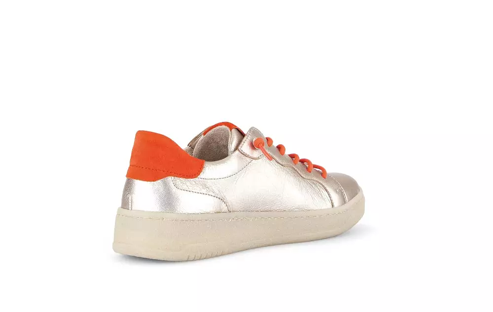 GABOR Gold & Orange Leather Trainer 34262