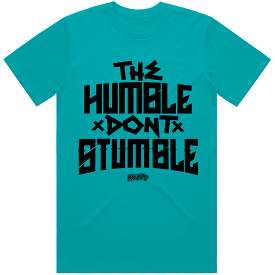 HUMBLE : Teal Sneaker Tees Shirt (black ink)