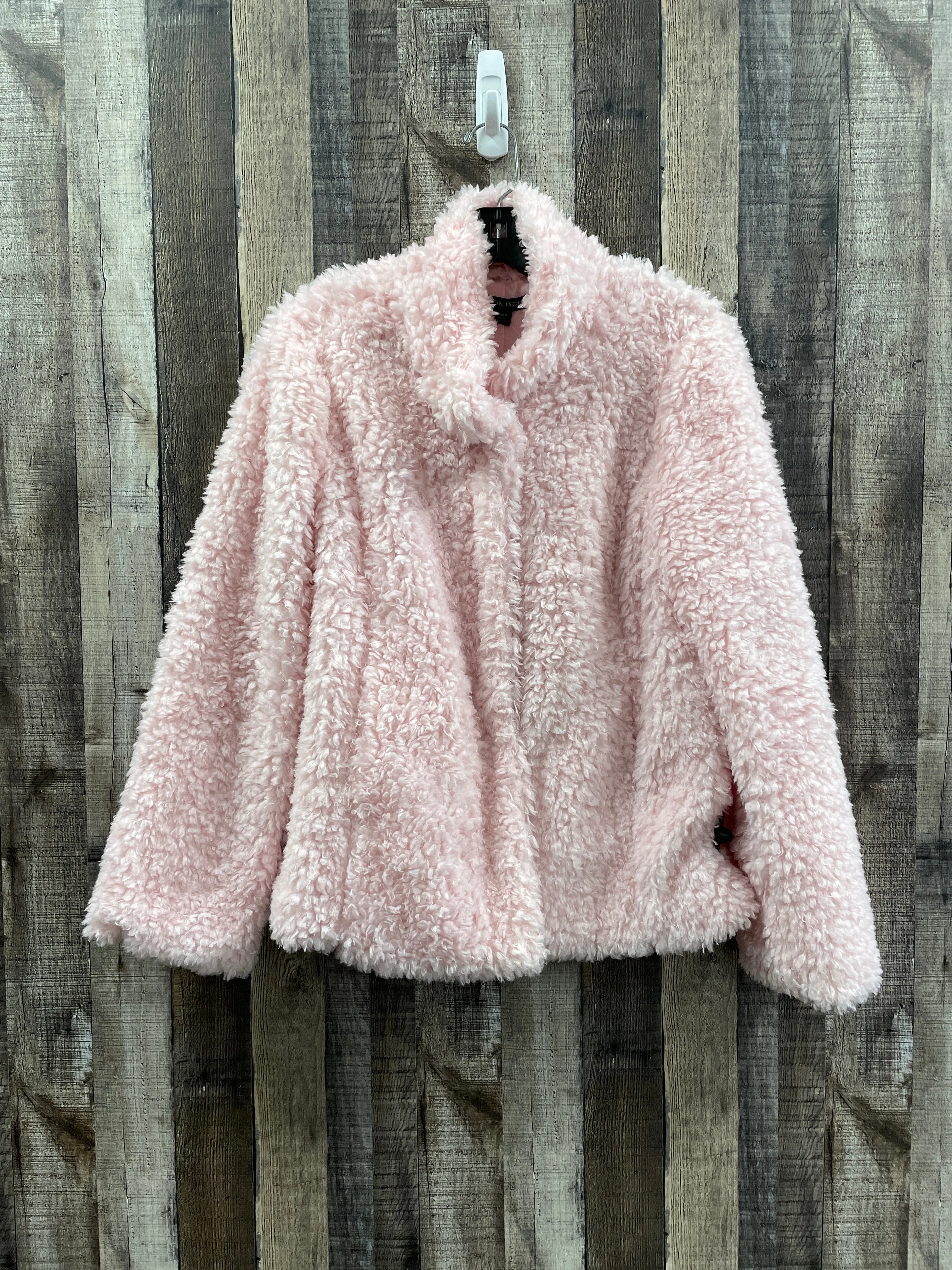 Jacket Faux Fur & Sherpa By Boston Proper In Pink, Size: S