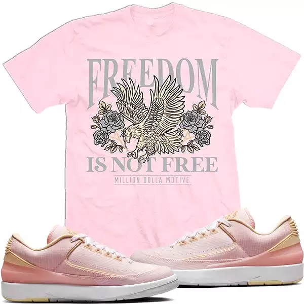 Jordan Retro 2 Low Craft Pink 2s Sneaker Tees Shirts to Match : Freedom is not Free