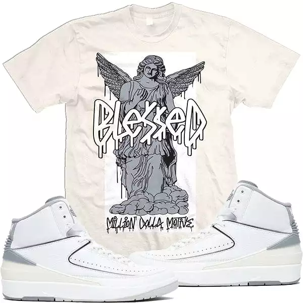 Jordan Retro 2 Neutral Grey 2s Sneaker Tees Shirts to Match : Blessed Angel