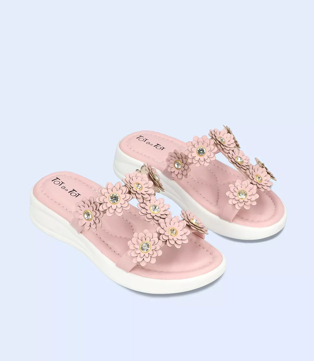 KG0100-PINK-Girls Casual Slippers