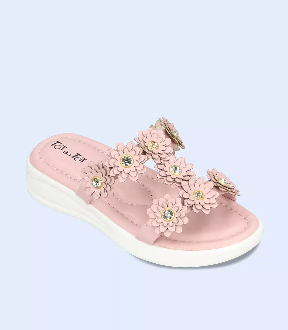 KG0100-PINK-Girls Casual Slippers