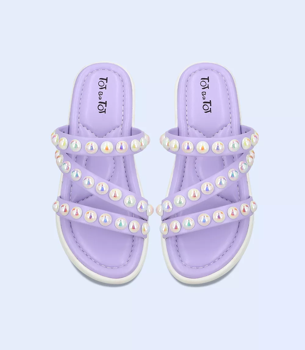 KG0106-LILAC-Girls Casual Slippers