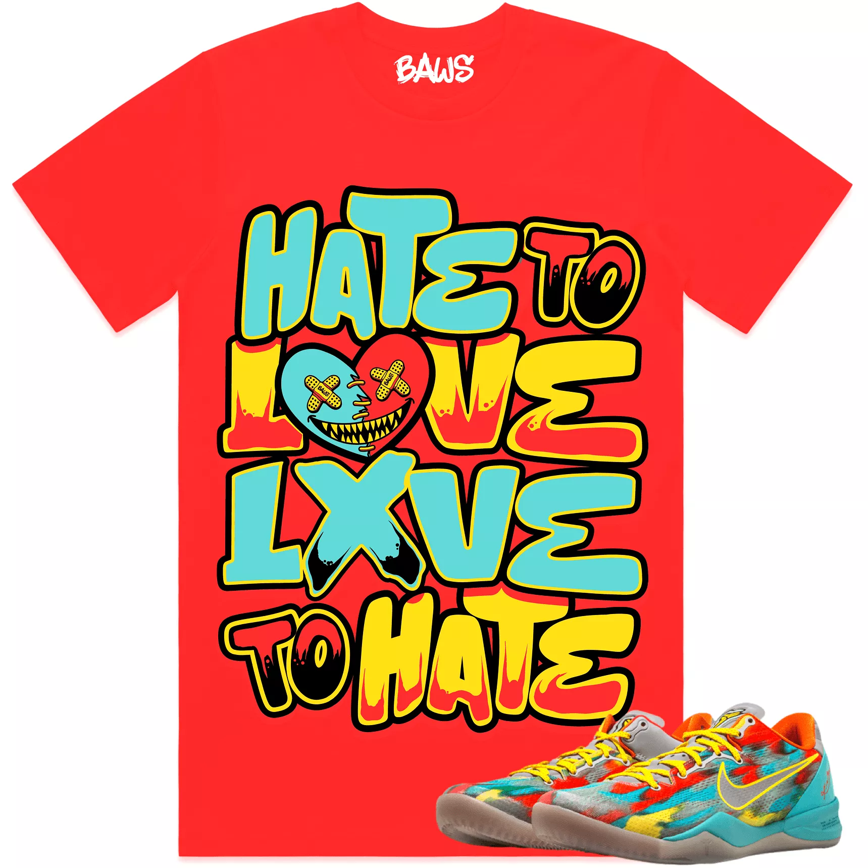 Kobe 8 Venice 8s Shirt to Match - VENICE LOVE2HATE LOSER BAWS