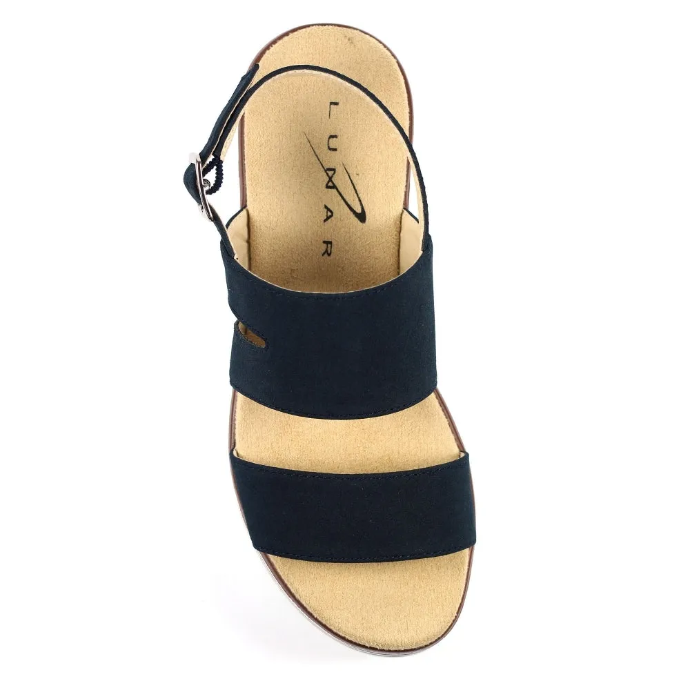 Ladies Lunar Sandal Navy Chunky Comfort Jocelyn