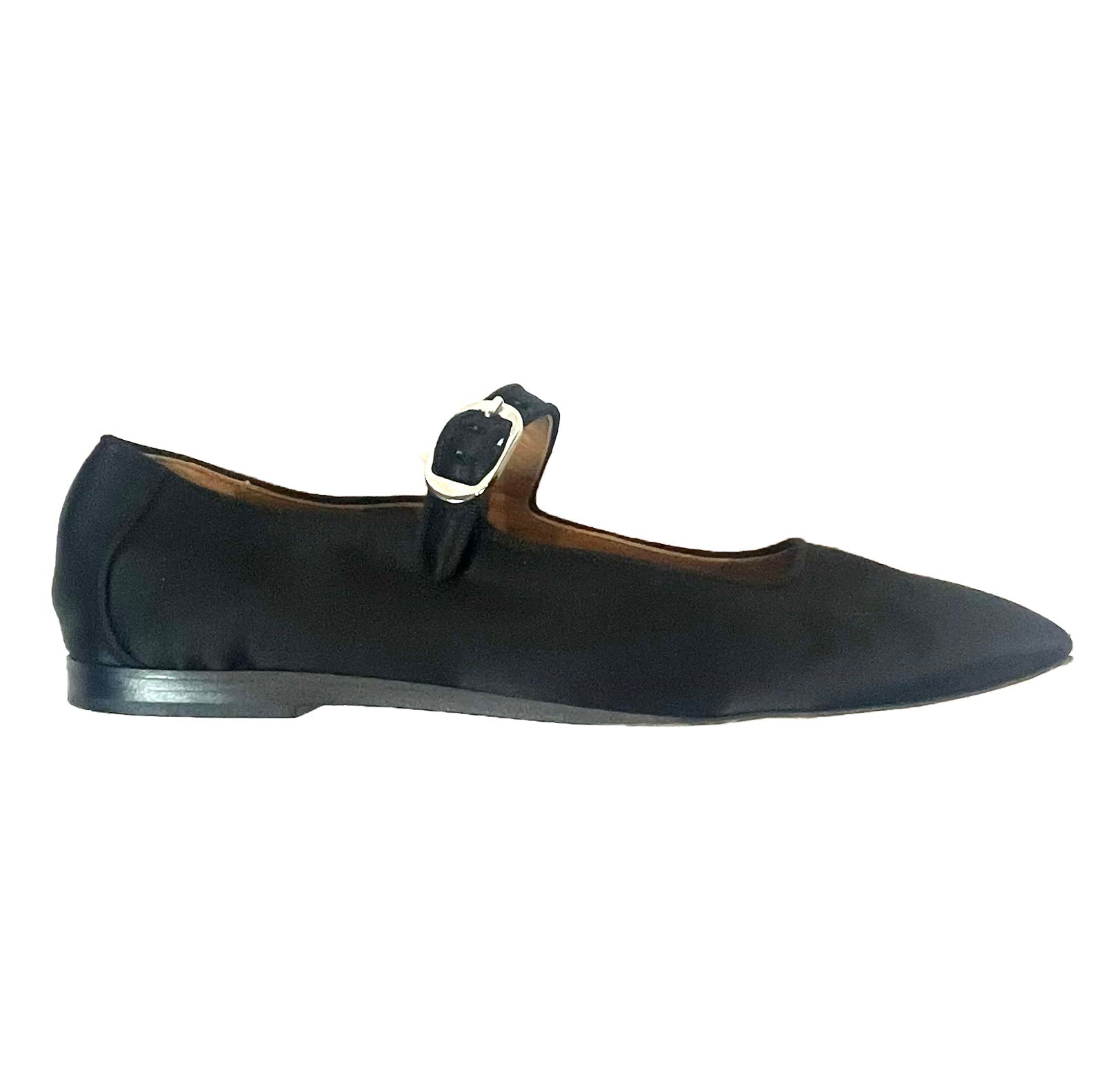 Le Monde Beryl 395 Black Silk Maryjane Flats 41