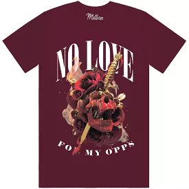 NO LOVE FOR OPPS : Maroon Sneaker Tees Shirt