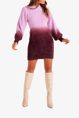 Nola Dip Dyed Mini Sweater Dress