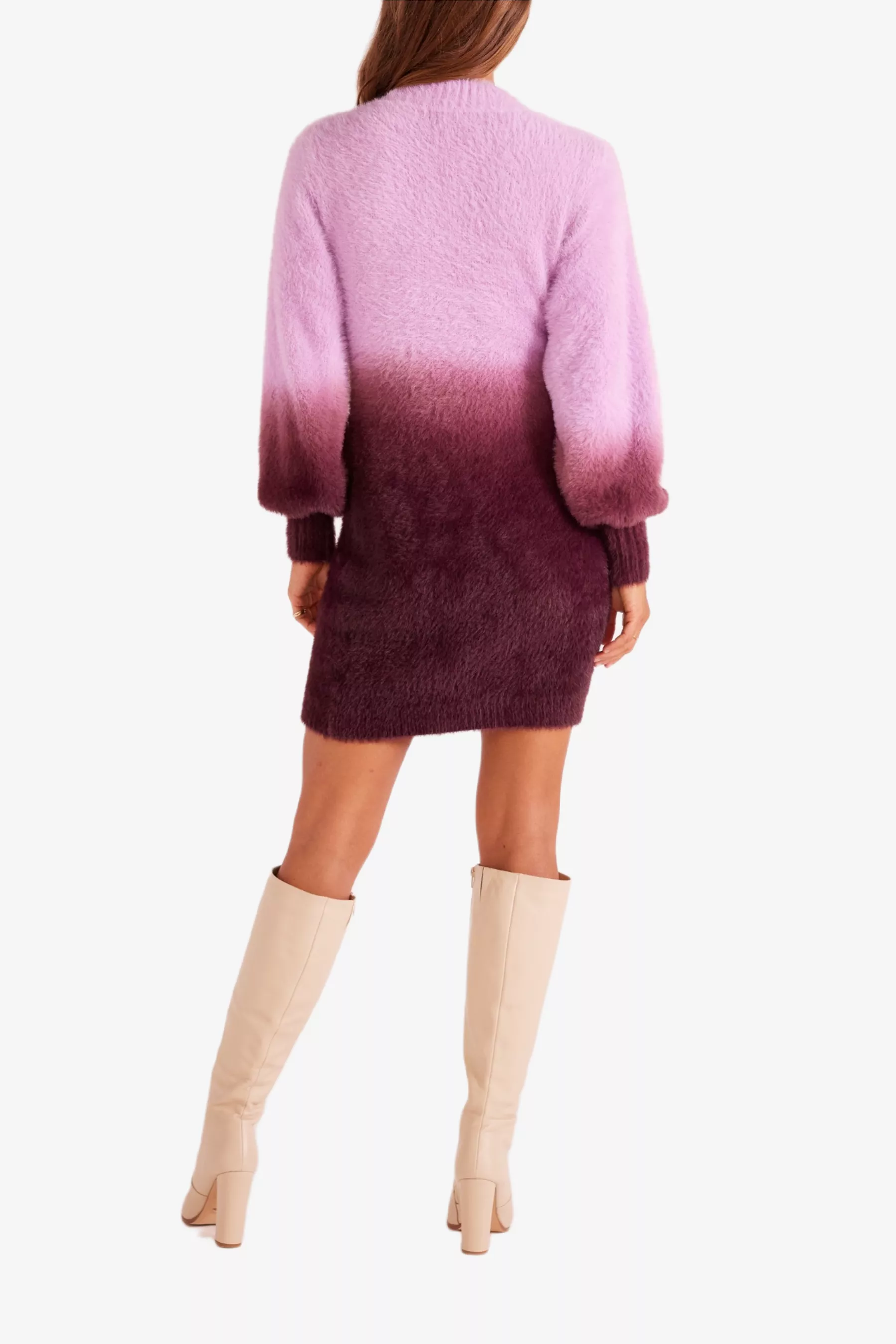 Nola Dip Dyed Mini Sweater Dress