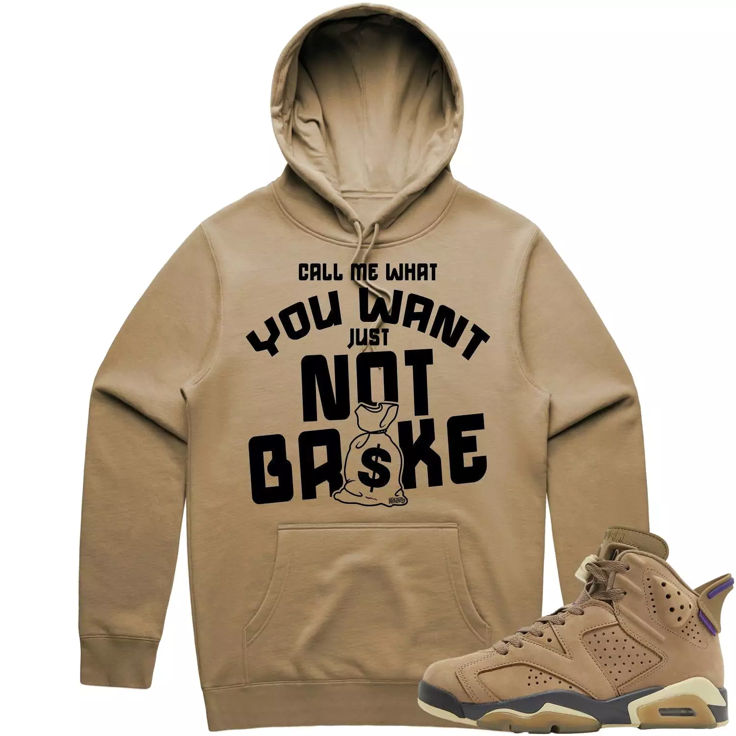 NOT BROKE - Brown Kelp Sneaker Hoodie