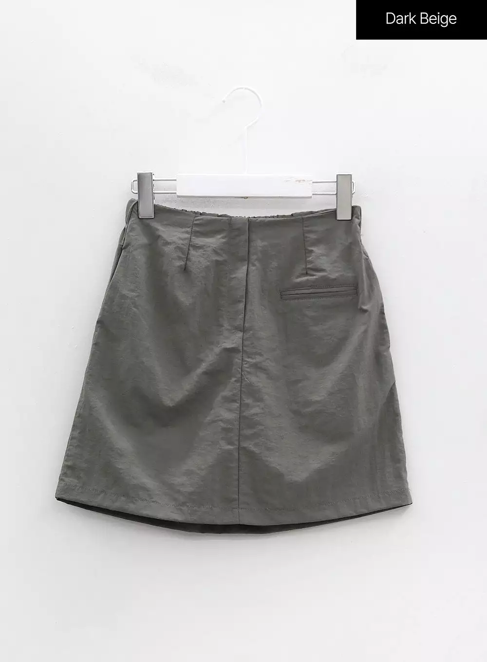 Nylon Set-up Skirt with Fake Pocket UU1407