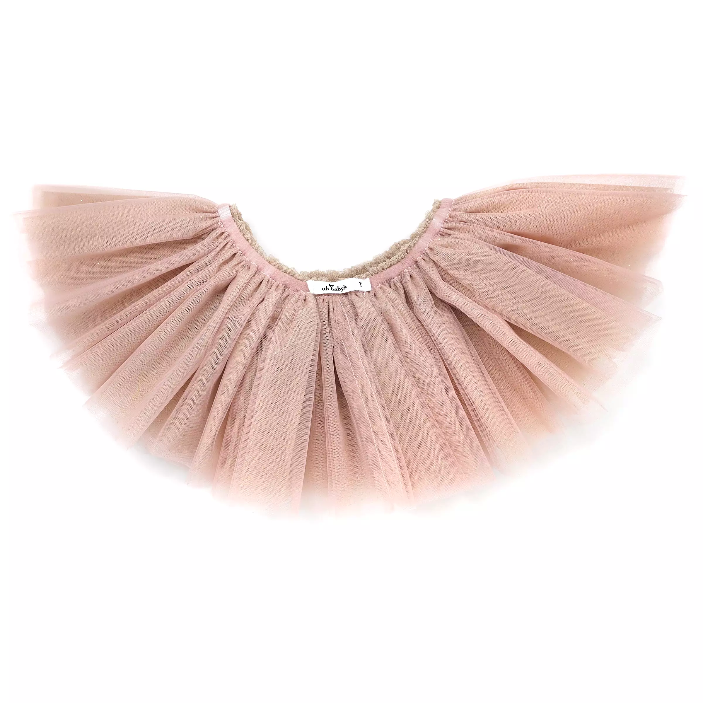 oh baby! Frill Tutu Champagne Over Dark Blush Tulle