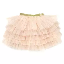 oh baby! Gold Band Layered Frill Tutu Skirt - Vintage Pink