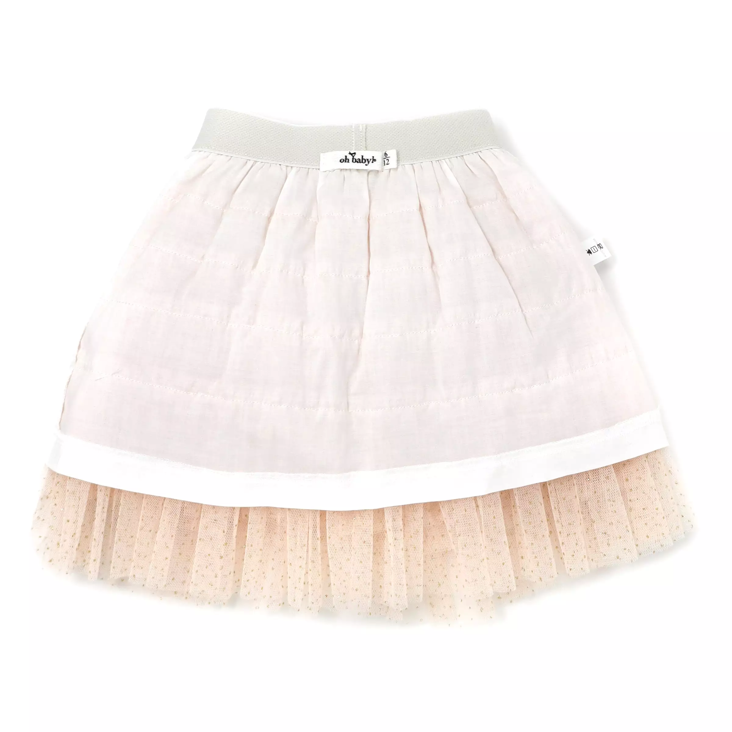 oh baby! Gold Band Layered Frill Tutu Skirt - Vintage Pink