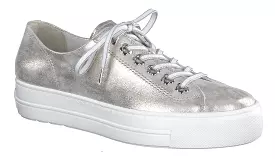 PAUL GREEN  5113  Metallic   Leather Platform Trainer