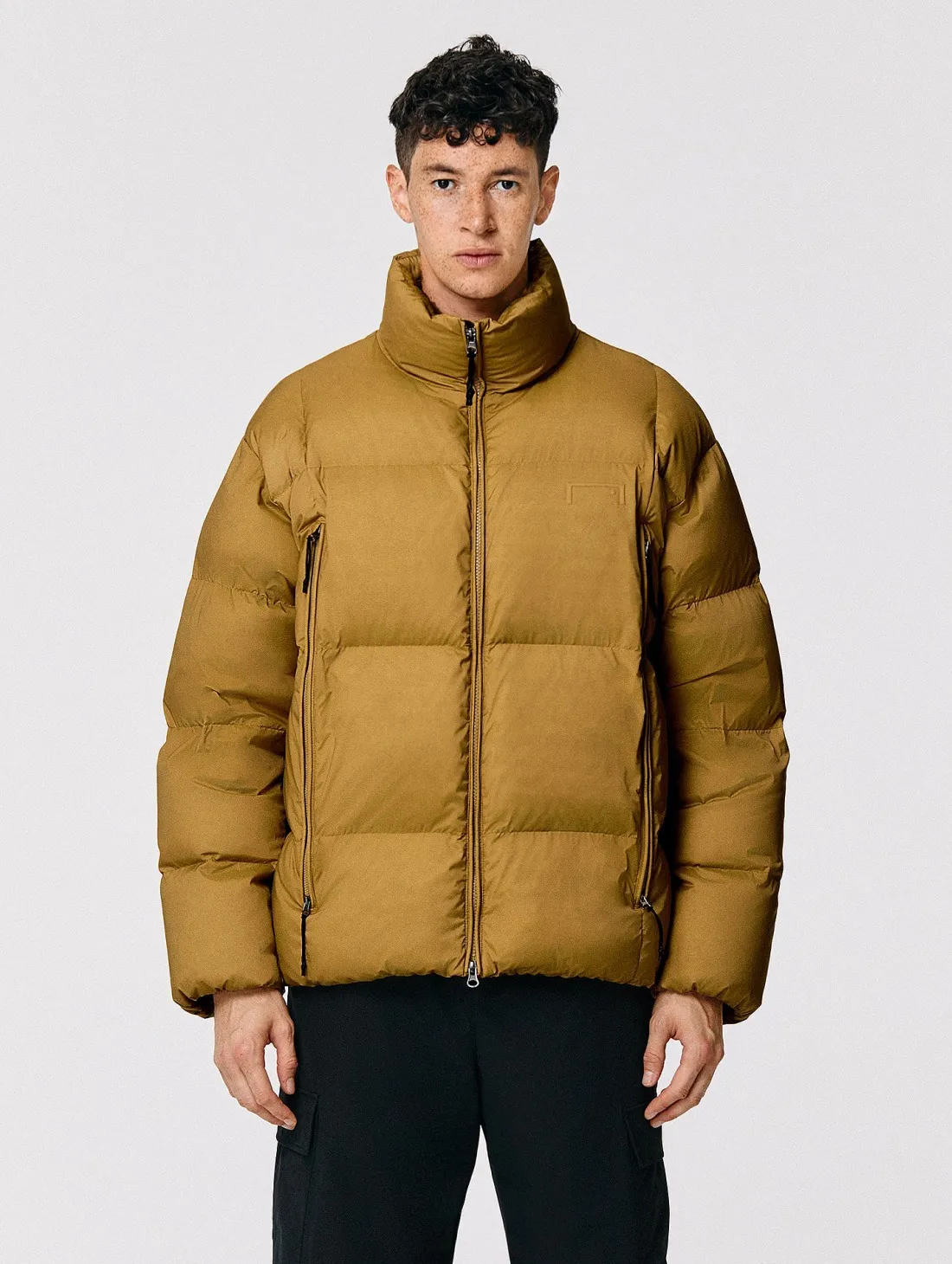 PIPING PUFFER DOWN JACKET-CAMEL