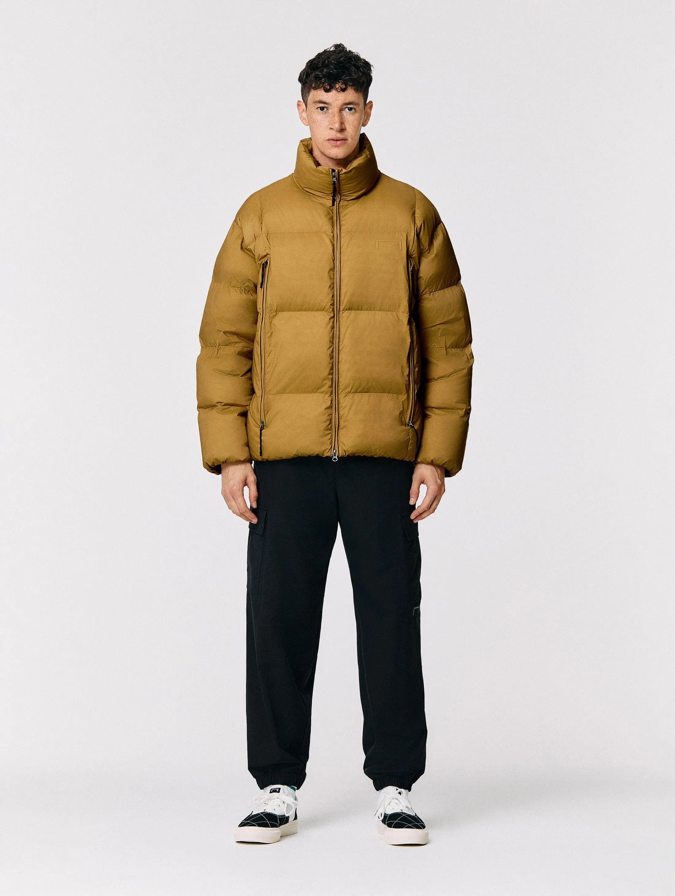 PIPING PUFFER DOWN JACKET-CAMEL