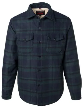 Plaid Wool Blend Faux Sherpa Lined CPO Shirt 7116P