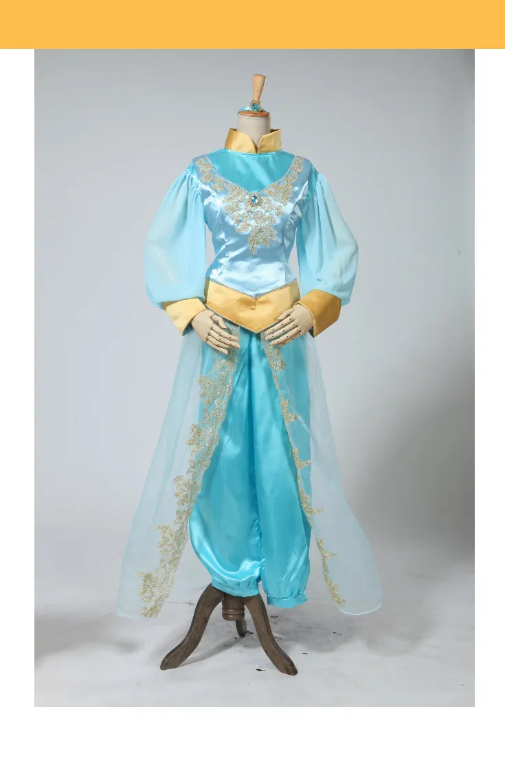 Princess Jasmine Aladdin Satin With Chiffon Sleeves Cosplay Costume