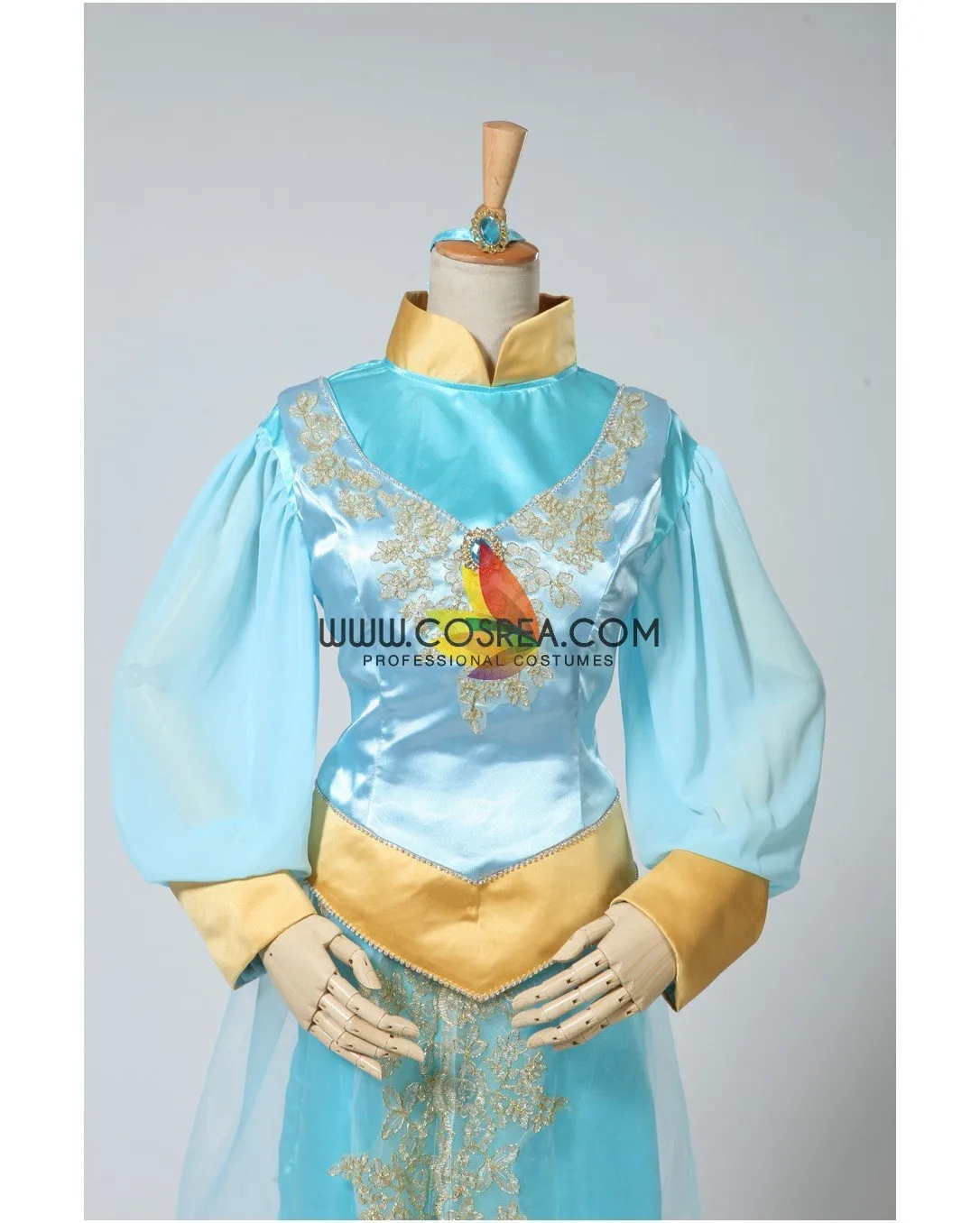 Princess Jasmine Aladdin Satin With Chiffon Sleeves Cosplay Costume