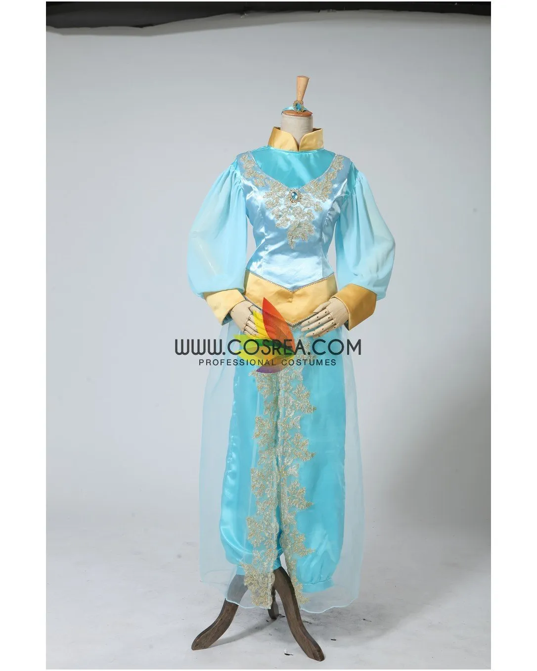 Princess Jasmine Aladdin Satin With Chiffon Sleeves Cosplay Costume